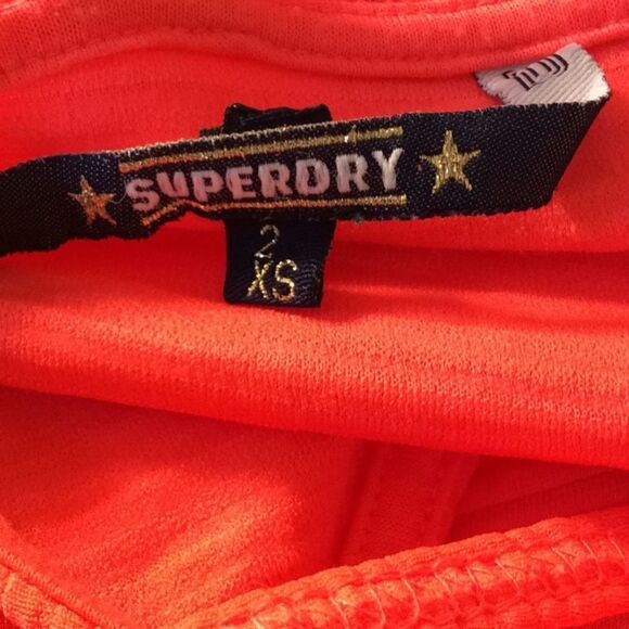 Superdry Neon Pink Poly Fit & Flare Fun Dress XS 2 - Picture 14 of 17